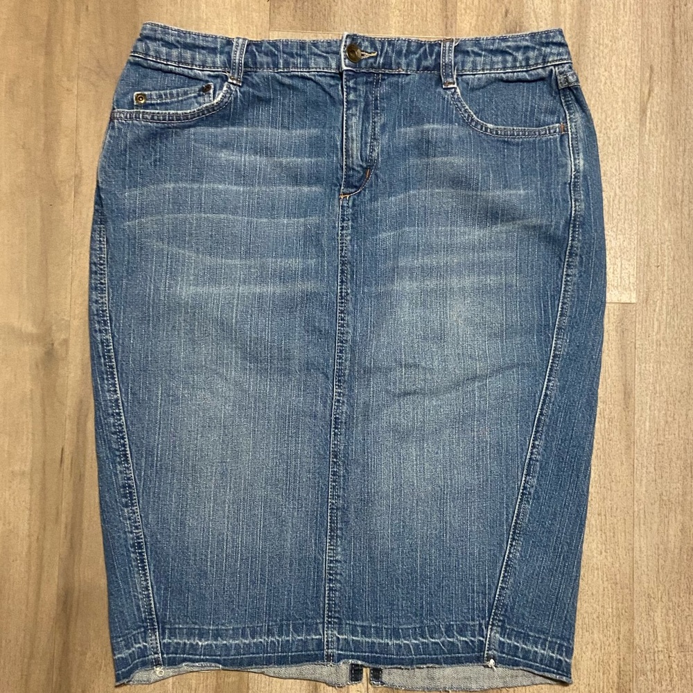 a.n.a Blue Denim Skirt